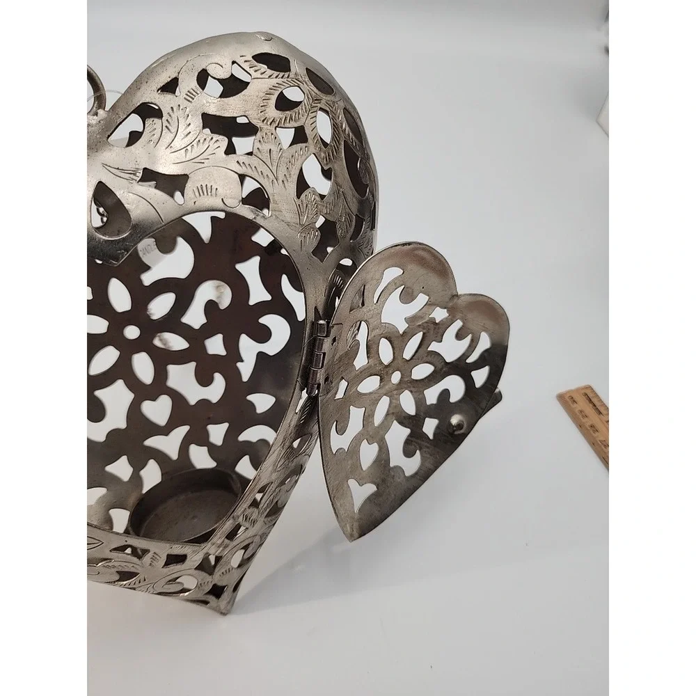 Iron‎ cutwork hanging Heart shaped Lantern